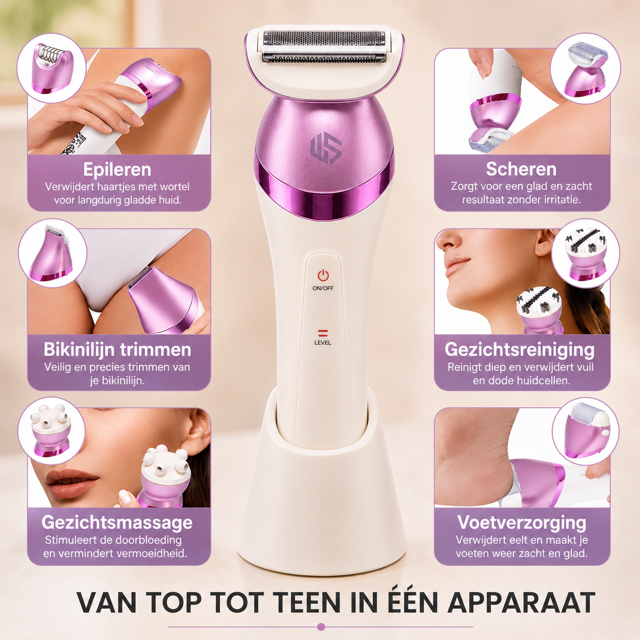 Wild & Style® 6-in-1 Ladyshave & Epilator Set