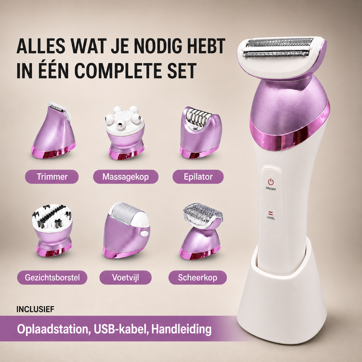 Wild & Style® 6-in-1 Ladyshave & Epilator Set