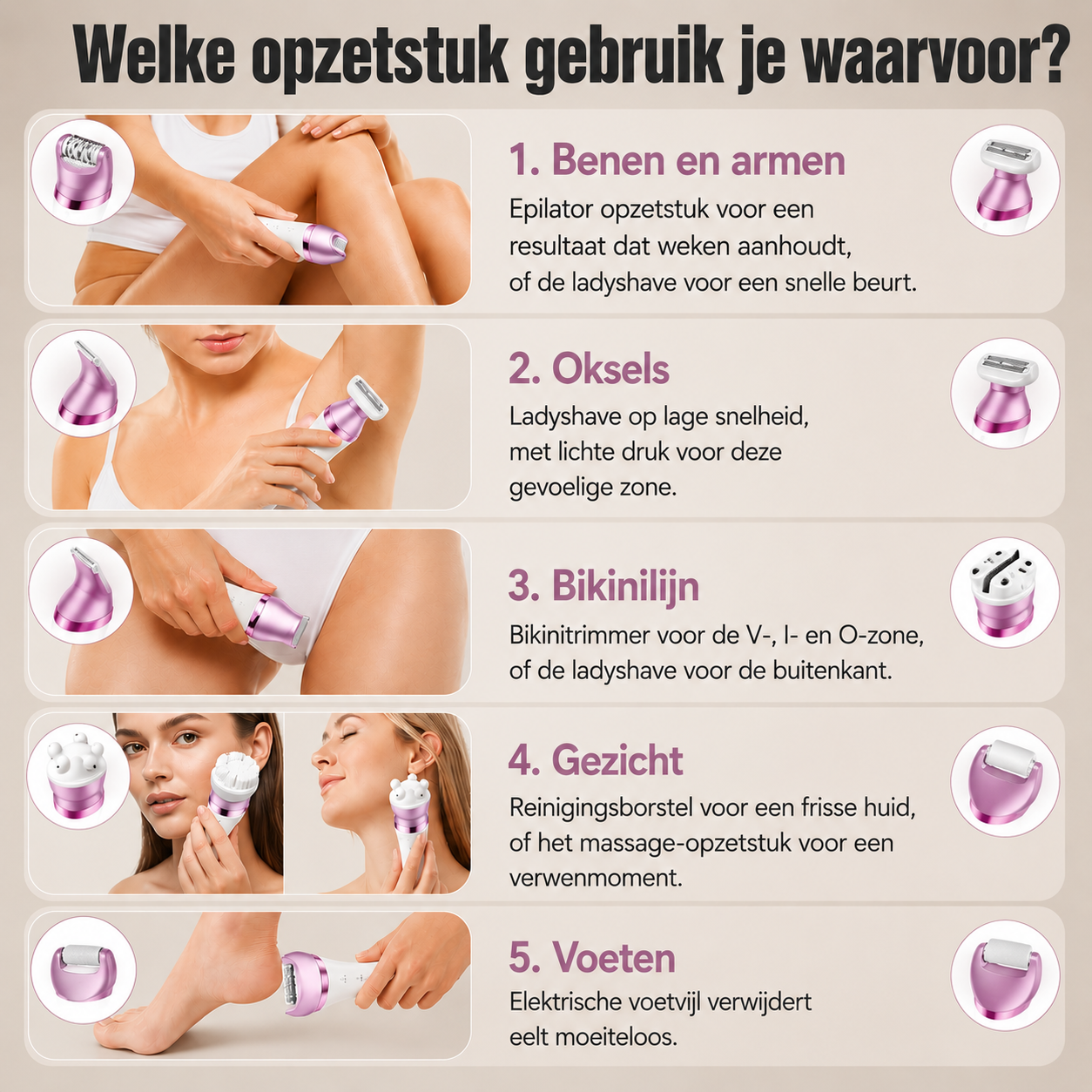 Wild & Style® 6-in-1 Ladyshave & Epilator Set